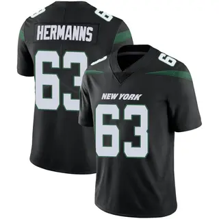 New York Jets Men's Grant Hermanns Limited Stealth Vapor Jersey - Black