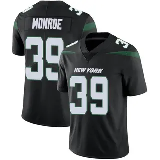 New York Jets Men's Jarius Monroe Limited Stealth Vapor Jersey - Black