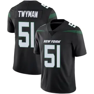 New York Jets Men's Jaylen Twyman Limited Stealth Vapor Jersey - Black