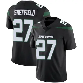 New York Jets Men's Kendall Sheffield Limited Stealth Vapor Jersey - Black