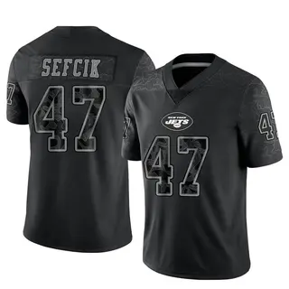 New York Jets Men's Lincoln Sefcik Limited Reflective Jersey - Black