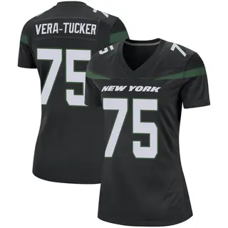 New York Jets Women's Alijah Vera-Tucker Game Stealth Jersey - Black