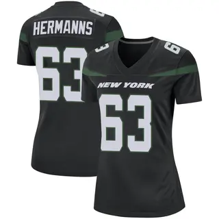 New York Jets Women's Grant Hermanns Game Stealth Jersey - Black