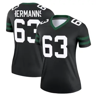 New York Jets Women's Grant Hermanns Legend Legacy Jersey - Black