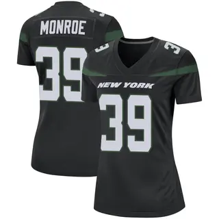 New York Jets Women's Jarius Monroe Game Stealth Jersey - Black