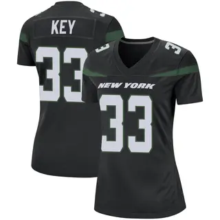 New York Jets Women's Jaylen Key Game Stealth Jersey - Black