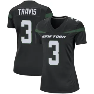 New York Jets Women's Jordan Travis Game Stealth Jersey - Black