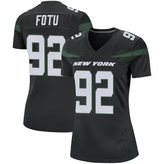 New York Jets Women's Leki Fotu Game Stealth Jersey - Black