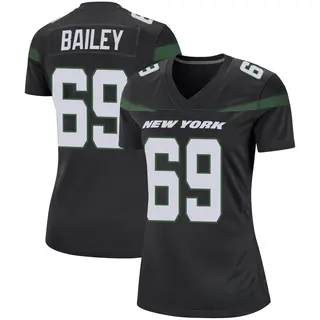 New York Jets Women's Zack Bailey Game Stealth Jersey - Black