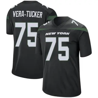 New York Jets Youth Alijah Vera-Tucker Game Stealth Jersey - Black