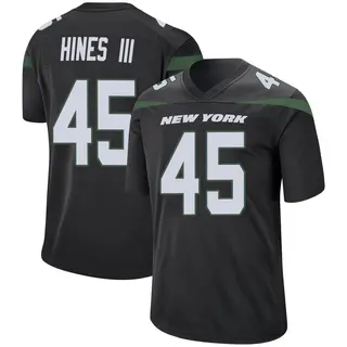 New York Jets Youth Anthony Hines III Game Stealth Jersey - Black