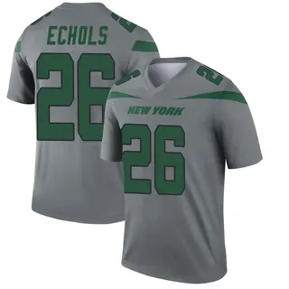 New York Jets Youth Brandin Echols Legend Inverted Jersey - Gray