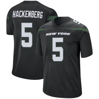 New York Jets Youth Christian Hackenberg Game Stealth Jersey - Black