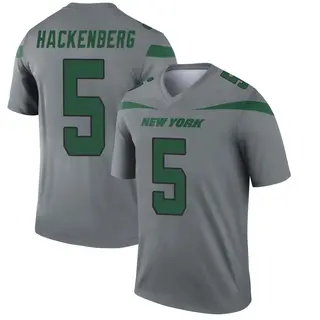 New York Jets Youth Christian Hackenberg Legend Inverted Jersey - Gray