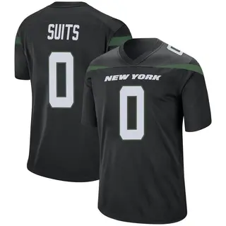 New York Jets Youth Colby Suits Game Stealth Jersey - Black