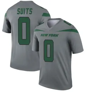 New York Jets Youth Colby Suits Legend Inverted Jersey - Gray