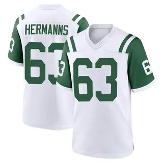 New York Jets Youth Grant Hermanns Game Classic Alternate Jersey - White