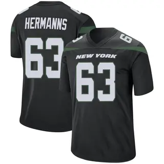 New York Jets Youth Grant Hermanns Game Stealth Jersey - Black