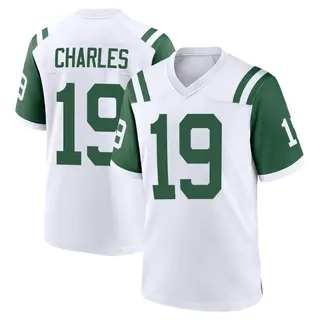 New York Jets Youth Irvin Charles Game Classic Alternate Jersey - White