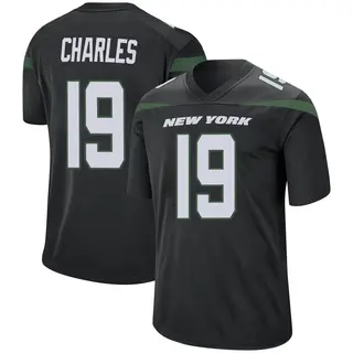 New York Jets Youth Irvin Charles Game Stealth Jersey - Black