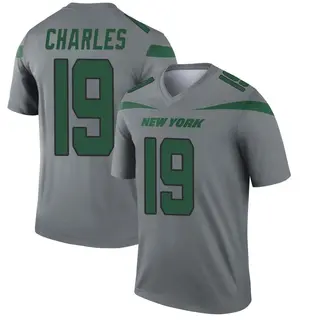 New York Jets Youth Irvin Charles Legend Inverted Jersey - Gray