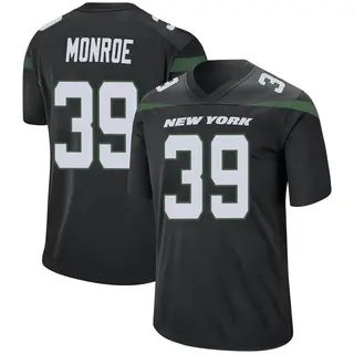 New York Jets Youth Jarius Monroe Game Stealth Jersey - Black