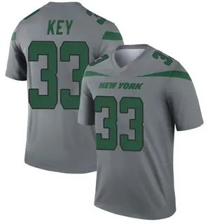 New York Jets Youth Jaylen Key Legend Inverted Jersey - Gray