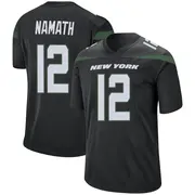 New York Jets Youth Joe Namath Game Stealth Jersey - Black