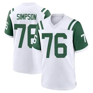 New York Jets Youth John Simpson Game Classic Alternate Jersey - White