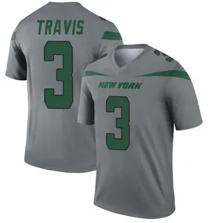 New York Jets Youth Jordan Travis Legend Inverted Jersey - Gray