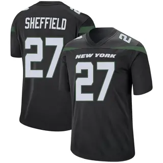 New York Jets Youth Kendall Sheffield Game Stealth Jersey - Black