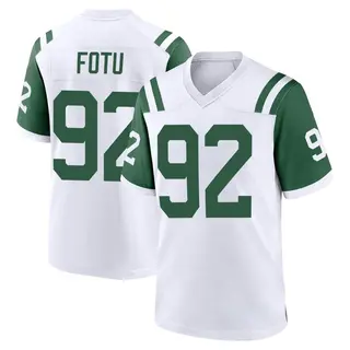 New York Jets Youth Leki Fotu Game Classic Alternate Jersey - White