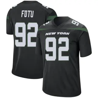 New York Jets Youth Leki Fotu Game Stealth Jersey - Black