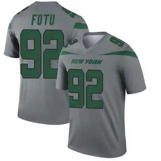 New York Jets Youth Leki Fotu Legend Inverted Jersey - Gray