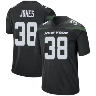 New York Jets Youth Myles Jones Game Stealth Jersey - Black