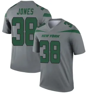 New York Jets Youth Myles Jones Legend Inverted Jersey - Gray