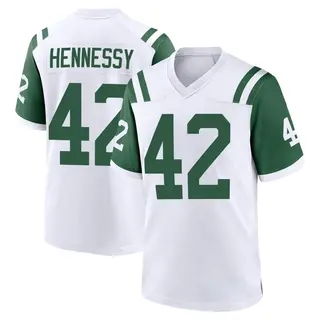 New York Jets Youth Thomas Hennessy Game Classic Alternate Jersey - White