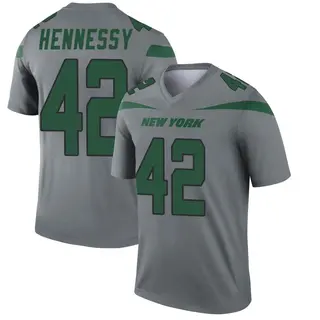 New York Jets Youth Thomas Hennessy Legend Inverted Jersey - Gray