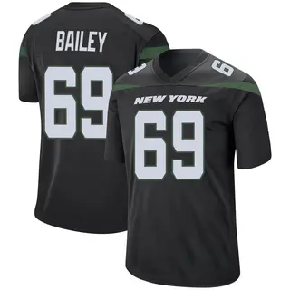 New York Jets Youth Zack Bailey Game Stealth Jersey - Black